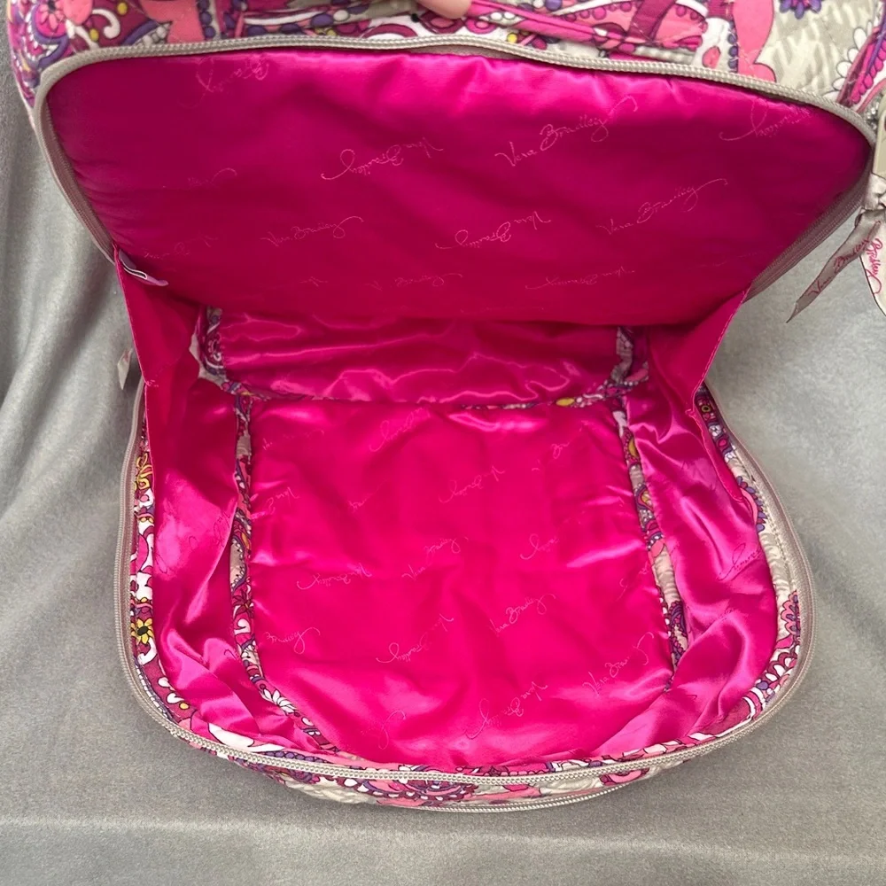 Vera Bradley Paisley Meets Plaid Large Campus Laptop Backpack Travel Bag - Picture 7 of 15